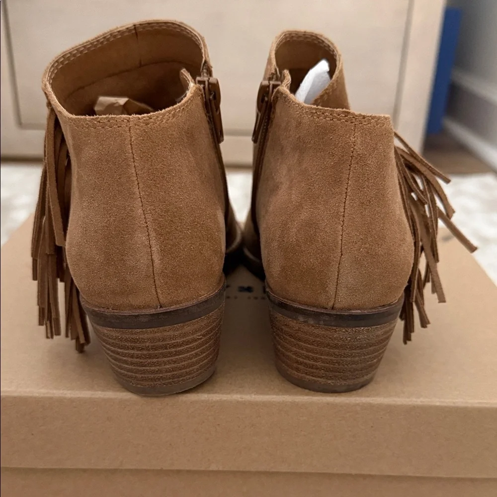 Lucky Brand Women's Brown Fringe Ankle Booties - Picture 3 of 5